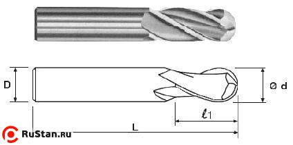 Фреза Концевая радиусная d12х30х76 ц/х ВК8 Z=4 R-6,0 фото №1