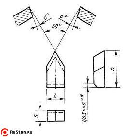 Пластина 11210 Т15К6 (8х20х5) (для резьбовых резцов) фото №1