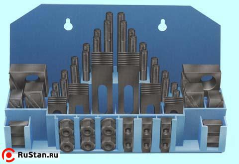 Набор клиновых ступенчатых прижимов из 58-ми предм., паз21,7мм М18х2,5 в мет. футляре (YT-0211) "CNIC" фото №1