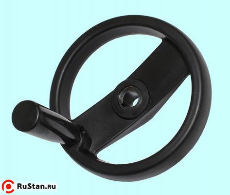 Маховик 160х16х48х5мм (DxdxHxb) с  2-мя спицами, пластик "TLX" с откидной ручкой,  фото №1 Маховик 160х16х48х5мм (DxdxHxb) с  2-мя спицами, пластик "TLX" с откидной ручкой,  фото №1