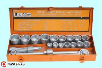 Набор торцевых дюймовых головок 3/4" из 21шт. (7/8"- 2") в металлическом футляре АвтоDело (39832) фото №1