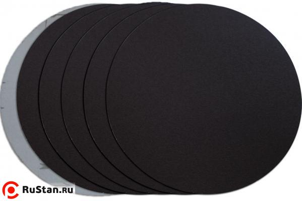 Диск шлифовальный на велкро основе P180, 300мм / без отв., черный, 5 шт. фото №1