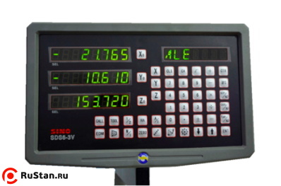 Многофункциональная УЦИ SINO SDS6-3V позволяет отслеживать перемещение по трем осям с дискретностью 1 знак. Помимо этого УЦИ имеет различные функции для расчета при изготовлении конусо- или дугообразных деталей. фото №17 METAL MASTER ZX41100 фото №17