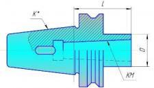 Втулка переходная с хв-ком 7:24-40 на КМ1 с отверстием под клин для станков с ЧПУ, 6103-4015 (ГОСТ 25827-93, исп.2)