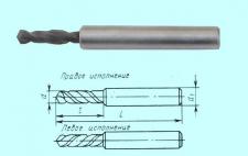 Сверло d  4,4х16х56 ц/х ВК8 цельное стальной ут. хв. dхв. 7,0 ГОСТ17273