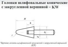 Головка абразивная 16х25х6 KW(ГКЗ) 25А F60(25Н) O(СТ1) с хвостовиком 